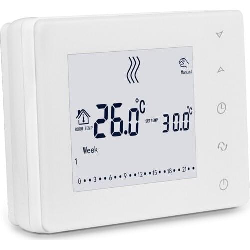 HY05RF Wifi 433Hz Multifunctional LCD Touched Screen Intelligent Thermostat Wall-hung Boiler Thermostat Temperature Controller