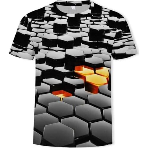 Plaid T Shirt Classic Black and White Lattice Basic 3D O Neck Patchwork Embroidery Chess T-Shirt Geek Dark Souls