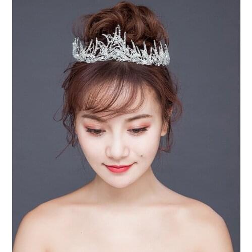 Baroque Gold Alloy Branches Set Auger Pearl Crown Hairwear Bridal Elegant White Tiaras Wedding Accessories