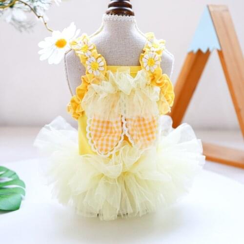 Yellow Rabbit Pet Dog Clothes For Small Puppy Animal Girl Boy Cat Lace Tutu Skirt Summer Cooling Chihuahua Yorkshire Accessories