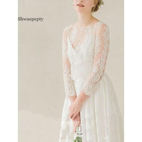 White Ivory Black Long Sleeves Boho Bridal Wraps Jackets Wedding Dresses Accessories Appliqued Lace Custom Made Size Color Shawl