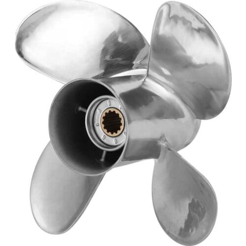 11 5/8x12in RH Boat Outboard Propeller 4 Blades Stainless Steel Fit for Yamaha 25-60HP Outboard Engine