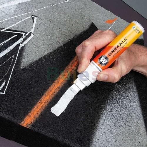 Molotow ONE4ALL Acrylic Paint Marker, Flat Head 15mm, 16 Colors, Quick Drying and Waterproof, for Artists, and Streetartists