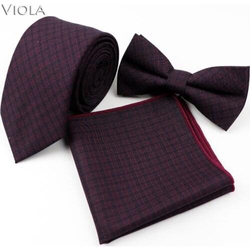 Hot Fashion Striped Plaid Neck Tie Set Mens Suit Butterfly Bow Tie Handkerchief Set Classic Pocket Square Accessory Gift Casual