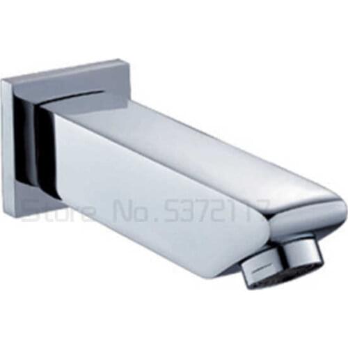 Wall Mounted Faucet Spout Square and Round Brass Chrome Spouts Shower Faucet Accessories