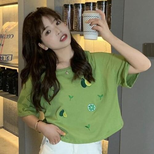 2020 New Women T Shirt Funny Avocado Print T-shirt Costume Women Girl Short Sleeve Tshirt Summer Tee Shirt Tops