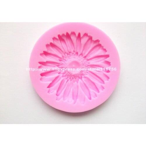 New! Free Shipping Sunflower Shaped Silicone Mold Cake Decoration Fondant Cake 3D Food Grade Silicone Mould 090