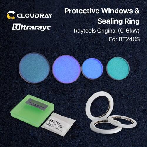 Ultrarayc BT240S Original Protective Windows Lens 27.9*4.1mm & 24.9*1.5mm & Sealing Ring for BT240S Consumables 0-6kW