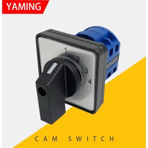 YMW26-20/2 Cam Switch 4 Positions Industrial Selector DIY Rotary Changeover 8 Terminals Screws Silver Contact LW26 LW28
