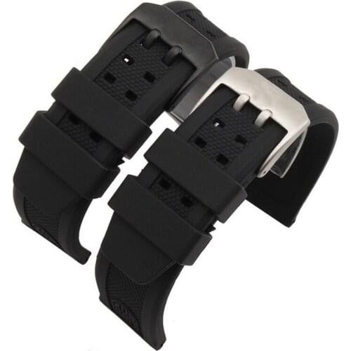 23mm Black Silicone Wrist Band for Luminox 1820 7251 3050 Watch Strap Men Military Sport Diving Rubber Bracelet Belt Accessories