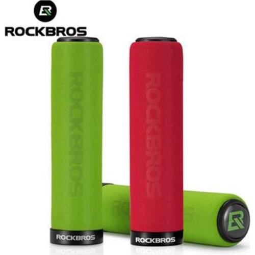 ROCKBROS Sponge Silicone Bicycle Grips MTB Handlebar Grips Anti-skid Shock-absorbing Soft Bike Cuffs Ultraight Cycling Handlebar