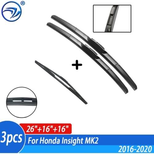 Wiper Front & Rear Wiper Blades Set For Honda Insight MK2 2009 - 2011 2010 2009 Windshield Windscreen 26"16"16"