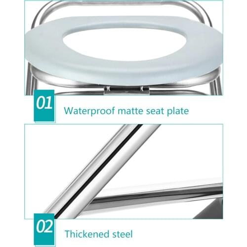 Folding Commode Portable Toilet Seat Portable Potty Chair Comfy Commode Chair Perfect for Camping Hiking Trips pleasure