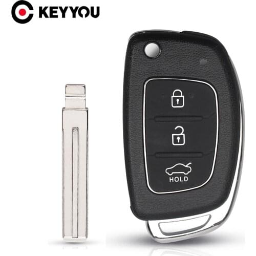 KEYYOU 3 Buttons For Hyundai Solaris IX35 IX45 ELANTRA HB20 Verna Solaris Flip Folding Remote Auto Car Key Shell Blank Key Blade