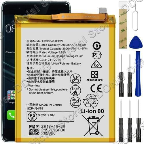 Replacement Battery HB366481ECW For Huawei Nova 3E P20 Lite ANE-LX1 ANE-LX3 Battery With Tool Kit