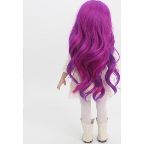 Stylish Fuchsia Curly Hair Wig Safe For 18inch AG American Doll Dolls