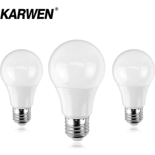 KARWEN Ampoule LED Bulb E27 E14 3W 5W 7W 9W 12W 15W 18W Smart IC LED lamp Light Cold White White Lampada Bombilla Lamp