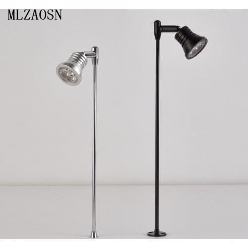 Led 3w straight showcase spotlights pole lamp vertical counter lights jewelry body silver jewelry jade assembly