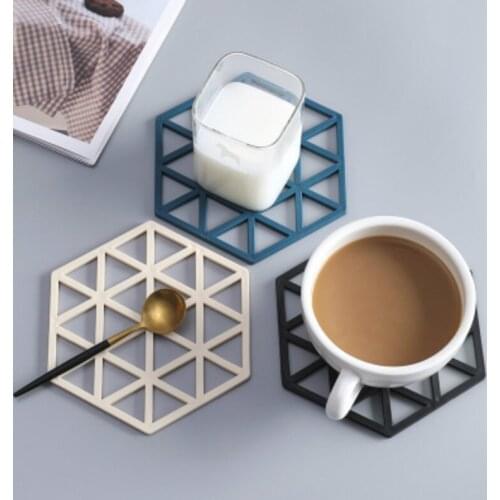 Heat insulation pad pot mat kitchen heat-resistant dining table coaster hollow hexagonal non-slip heat insulation pad anti-scald