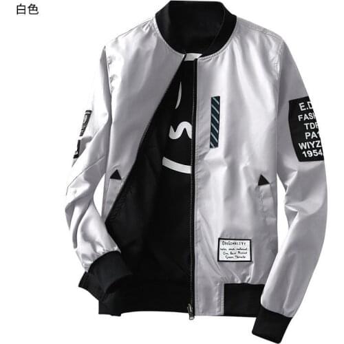 Thin Pilot delicate stand-neck clothes Men Wind Breaker Jacket Bomber Both Side Jacket Men Pilot with Patches Green Wear