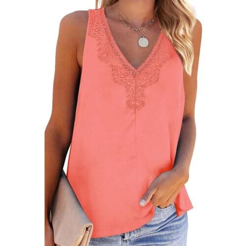 Summer Women Top Cotton Blend V Neck Solid Color Vest Lace Sleeveless Loose Pullover Top Lace Sleeveless Loose Top топ женский