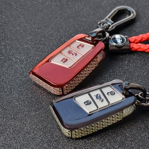 TPU Rubber Car Remote Key Case Chain Fob Cover For Volkswagen VW Tiguan 2017 2018 Magotan Passat B8 CC Touran Jetta Bora Touareg