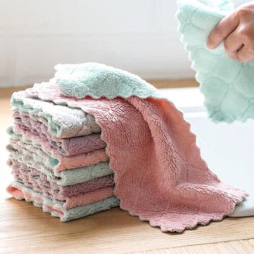 Kitchen Cleaning Wiping Rags Dish Cleaning Cloths Water Absorption Anti-grease Dish Cloth Microfiber LX3375