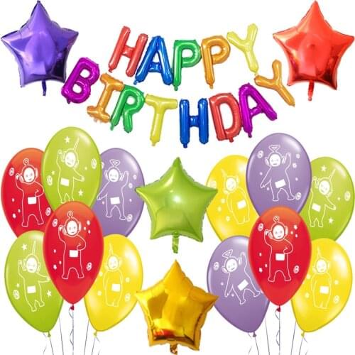 1set New Cartoon Teletubbies Balloon Latex Balloons Funny Movie TV Show Star Happy Birthday Home Party Decoration Baloons Toys