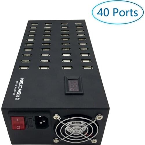 300W 40 Ports USB Charging Station with Intelligent Protection,Multi Port USB Charging Station Organizer for Phones & Tablets