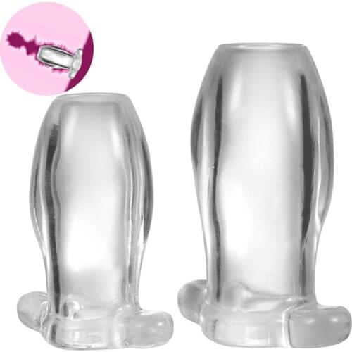 1PC TPE Butt Plug Douche Enema Anal Dilator Hollow Anal Plug Sex Toys For Adult Sex Products