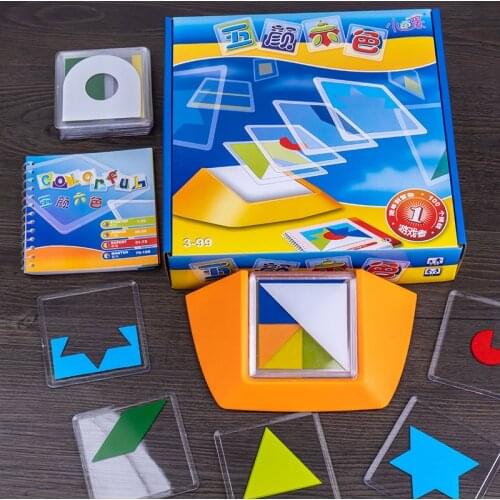 100 Challenge Color Code Puzzle Games Tangram Jigsaw Board Puzzle Toys Children Kids Develop Logic Spatial Reasoning Skills Toy