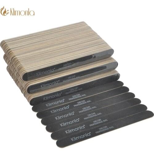 100Pcs/lot Hot Black Nail Files For Manicure UV Polish Sanding lime a ongle Double-sided Nail Art Buffing Files Wooden Tool Set