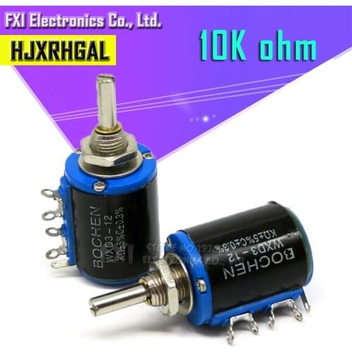 2PCS WXD3-12 1W 10K ohm WXD3-12-1W 5 ring multi-circle precision wire-wound potentiometer