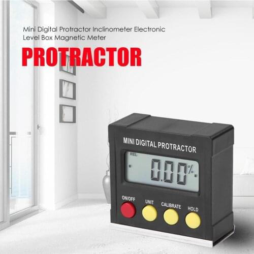 360 Degree Mini Digital Protractor Inclinometer Electronic Level Box Magnetic Base Measuring Tools