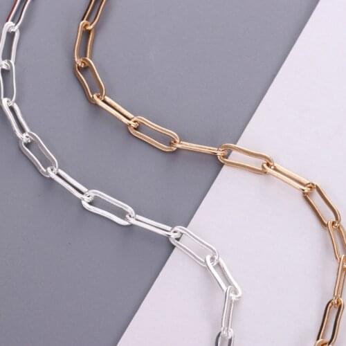 4mm Hollow Rectangle Chain Silver Gold Link Copper Chains For Handmade Jewelry Bracelets Necklace Making 10m/roll Wholesale