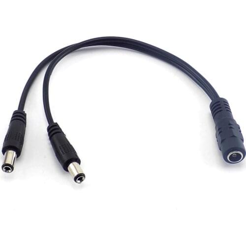 5.5mm*2.1 DC 12V 1 Female to 2 Male way connector Splitter Plug DC Power Supply extend Cable for Camera led strip light L19