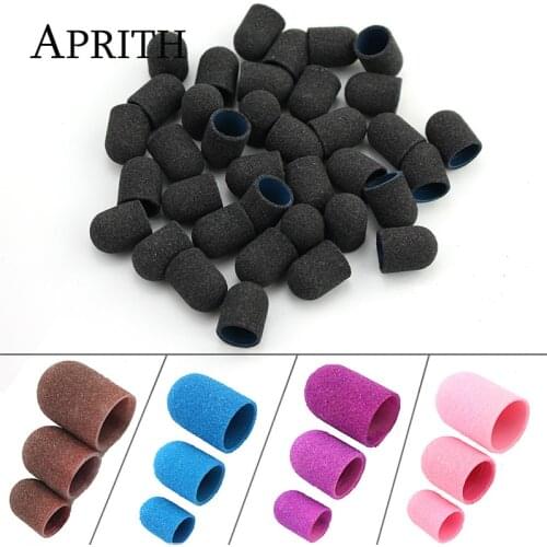 5pcs/lot Plastic Base Sanding Caps With Rubber Grip Sanding Mandrel Machine Milling Cutter for Accessories Foot Cuticle Tool