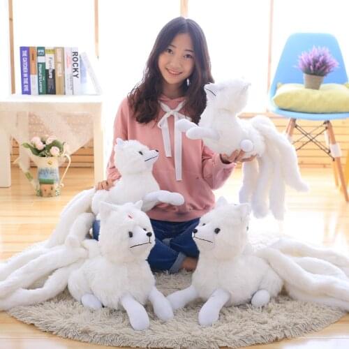 50/60 cm Stuffed Animal Toy Simulation Fox Plush Toy Nine Tail Stuffed Animal Toys For Children Home Decoration
