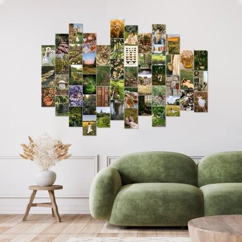 50Pcs Cottagecore Aesthetic Mushroom Wall Collage Set Retro Room Decoration for Boys Girls Home Decor Wall Art Print for Bedroom