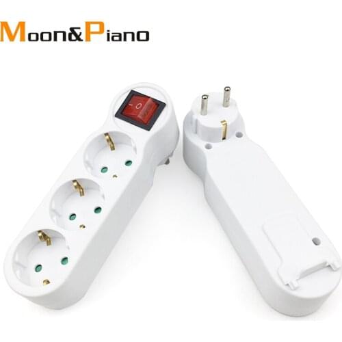 One In Three EU Europe Adapter 4.8mm eu 1 TO 3 Way Power Conversion Plug AC 16A 250V Adaptor Electronic Device Charging