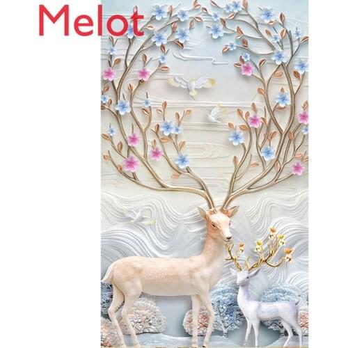 Diamond Painting New Style Full Diamond Living Room Elk Crystal Point Brick Stone Show Cross Stitch Handmade 2021 Fashion