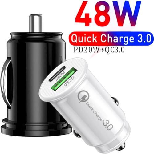 Car Charger PD 65W Fast Charging Quick Charge 4.0 QC3.0 USB Type C Charger For iPhone 12 11 Xiaomi Samsung MacBook Laptop