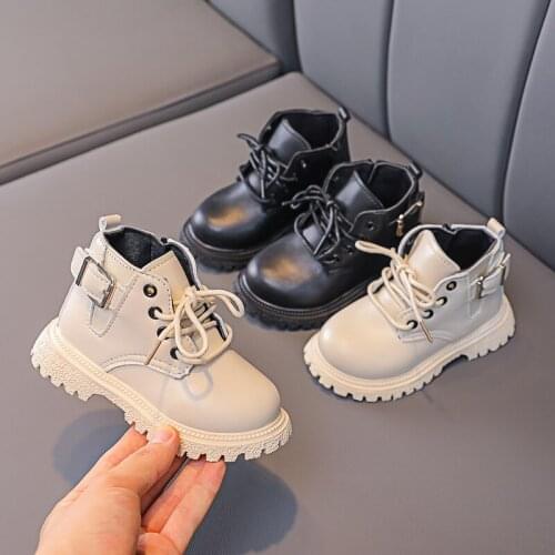 21-30 Unisex Boy Kids Autumn Martin Boots Girl Leather Ankle Fashion Boot 2021 Children Sneakers Baby Girl Shoe 1 2 3 4 5 6 Year