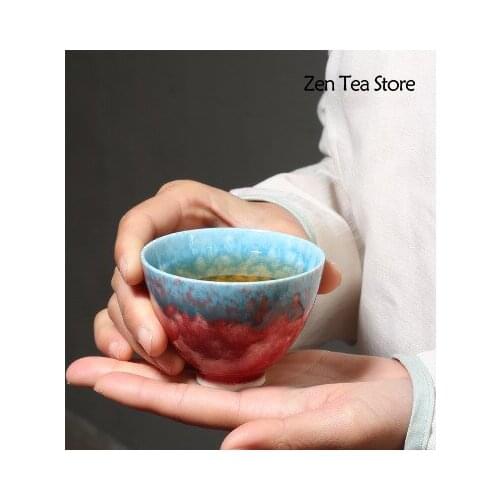Kiln Change Ink Style Tea Cup Ceramics Mugs Tea Cups Beer Kung Fu Tea Mug Whiskey Glass Drinkware Cup Ceramic Tea Set Gift Home