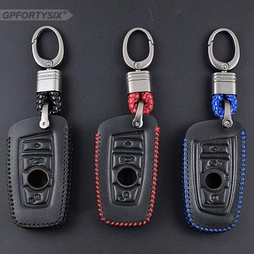 Car Key Case For BMW Genuine Leather Key Case Keychain For BMW F30 F20 X1 X3 X5 E30 E34 E90 E60 E36 E39 E46 Key Cover Holder