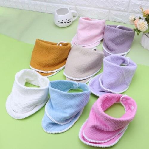 Baby Burp Cloths Cotton Gauze Muslin Baby Bib Bandanas Soft Breathable Newborns Towel Scarf C5AF