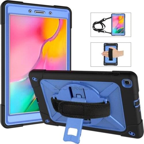 For Samsung Galaxy Tab A 8.0 Case 2019 with Shoulder Strap SM-T290/T295 Case Heavy Duty Rugged Shockproof Protective Case Cover