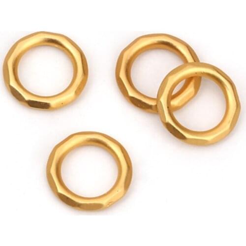 DoreenBeads Fashion 2mm Zinc Based Alloy Closed Soldered Jump Rings Findings Matt Gold Faceted Jewelry DIY 12mm Dia, 10 PCs