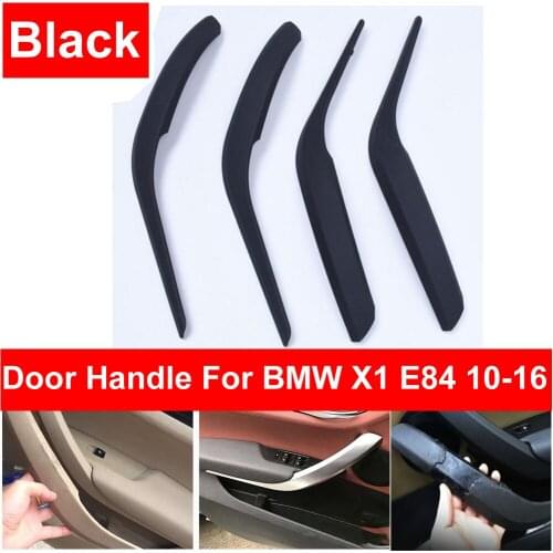4PCS SET Chrorme Silver Front Rear Left / Right Car Interior Door Handle Inner Pull Trim Cover Armrest For BMW X1 E84 10-16 ／F49