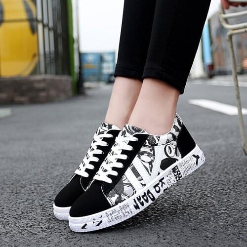 Sneakers Women Black Platform Sneakers Casual Vulcanized Shoes 2021 Autumn Plus Size 44 Lover Shoes Zapatillas Mujer Ferminino
